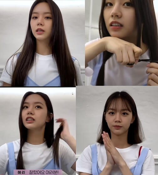 걸스데이-혜리-긴머리-단발머리로-자르며-머리카락기부도-함께하는-영상-갈무리